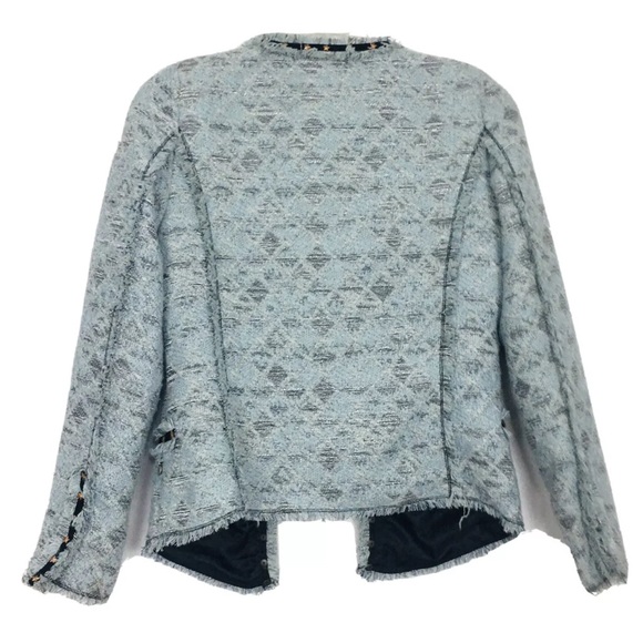 Maison Scotch Tweed Stars Open Front Blazer Jacket - Picture 8 of 8